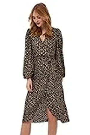 DESIRES Dames Jantie wikkeljurk, zwart PR, XL