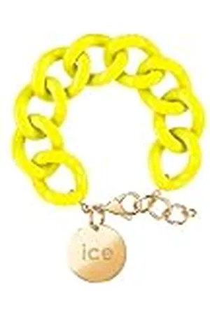 Ice-Watch ICE - Jewellery - Chain bracelet - Flashy yellow - Gold - Gele XL mesh armband voor vrouwen met gouden medaille (020924)