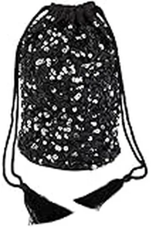 Maya Deluxe Dames Dames Handtas Dames Sequin Bag Bruidsmeisjes Sparkling Trekkoord Coin Purse Pouch voor Evening Prom Party Clutch, Black, , Eén Maat