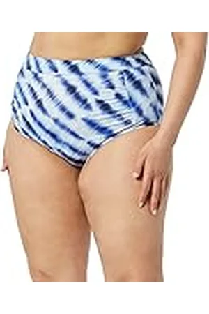 Amazon Bikinibroekje met hoge taille voor dames, blauw Tie Dye, XS