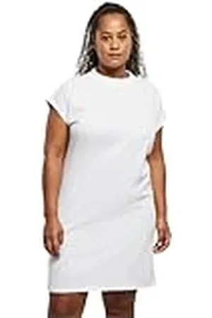 Urban classics Damesjurk Turtle Extended Shoulder Dress White 4XL, , 4XL