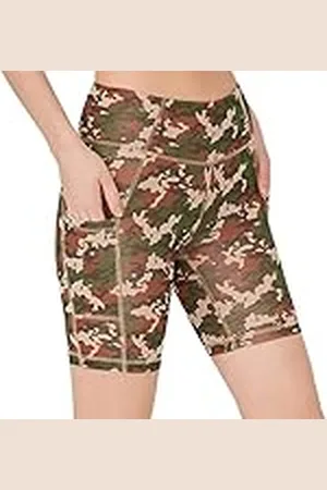 LOS OJOS Camo Fietsbroek voor dames, hoge taille, buikweg, camouflage, workout leggings voor vrouwen, , XS