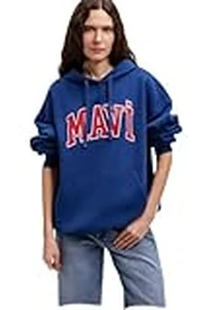 Mavi Dames Logo Hooded Sweatshirt, Navy Peony, S, Meerkleurig, S