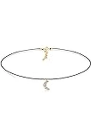 Elli Ketting Ketting Choker Halve Maan Kristallen 925 Sterling Zilver, Sterling zilver, Kristal