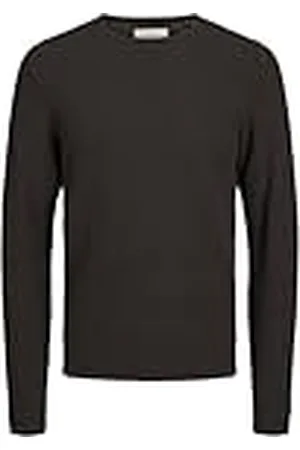 JACK & JONES Gebreide herentrui met ronde hals, chocolade taart, XL