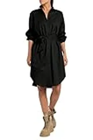 Replay Dames knielange jurk lange mouwen katoen, , XS
