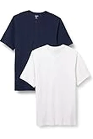 Amazon Heren Regular-Fit Pique Henley met korte mouwen (verkrijgbaar in Big & Tall), pak van 2, , Large