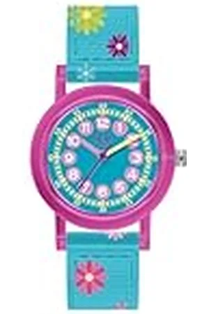 Ice-Watch ICE learning Pink flowers - Blauw meisjeshorloge met nylon band - 023300 (Klein)