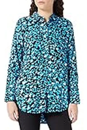 Taifun Dames 260033-11230 Blouse, Electric Blue Patroon, 36