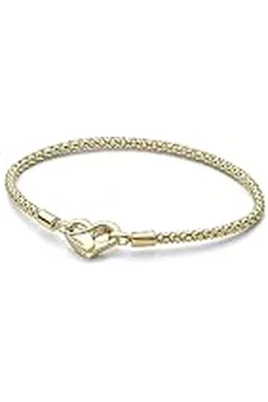 PANDORA Moments Studded Chain Armband aus Sterling Silber mit 14 Karat vergoldete Metalllegierung, Kompatibel Moments, Größe: 23cm, 562731C00-23