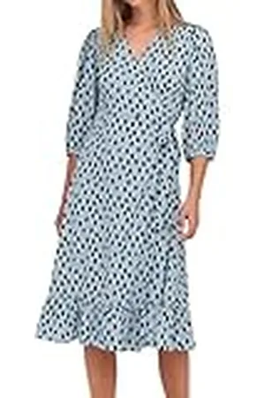 ONLY Vrouwelijke midi-jurk met 3/4-mouwen wikkel-, , M