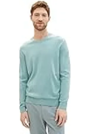 TOM TAILOR Basic pullover voor heren met V-hals van katoen, , S