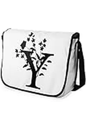Bonamaison Digitaal bedrukte Messenger schooltas met zwarte riem voor studenten, crossbody tas, koerierstas, schoudertas voor kinderen, meisjes, jongens, maat: 29x36 cm