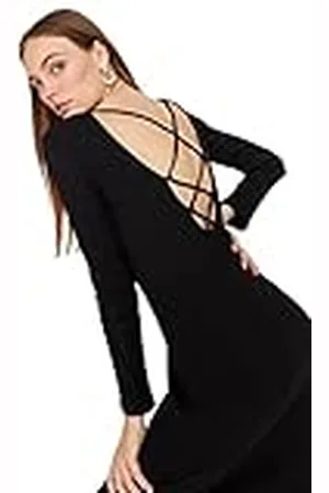Trendyol Dames Midi Bodycon Slim Fit gebreide jurk, , 36