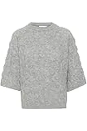 Kaffe Damestrui, ronde hals, relaxed, pasvorm, halve mouwen, gebreid patroon, , L