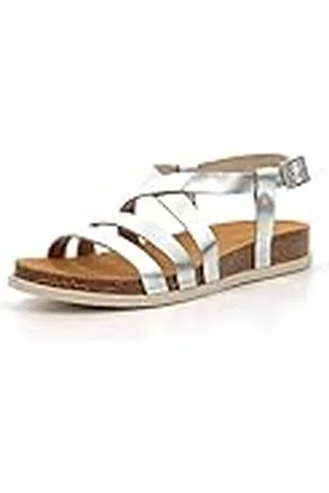 Kickers Alice Platte sandalen voor dames, zilver, 39 EU, , 39 EU