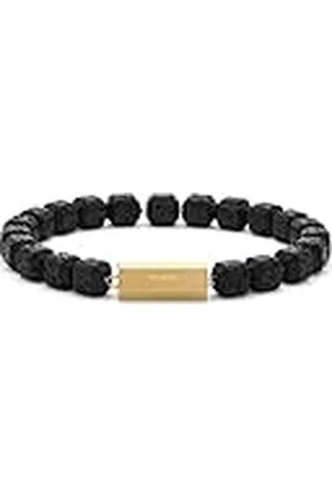 MVMT Heren GEO BEAD ARMBAND Collectie Armband met Lavastenen - 28200240, Eén maat, Roestvrij staal, Geen edelsteen