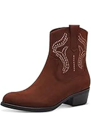 Marco Tozzi Cowboy Enkellaarsjes voor dames met hak met blokhak, , 39 EU