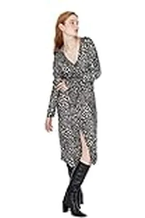 Trendyol Dames Woman Mini Shift reverskraag geweven stof jurk, Meerkleurig, 40