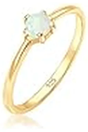 Elli Ring Dames Band Basis Geo met Synthetische Opaal in 925 Sterling Zilver