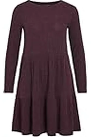 VILA Mini-jurk voor dames, lange mouwen, ronde hals, geribbelde stof, regular fit, herfst, winter, , XXL
