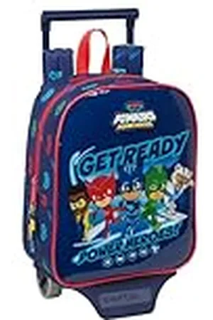 Safta PJMASKS READY Kinderrugzak met wagen, ideaal voor kinderen van verschillende leeftijden, comfortabel en veelzijdig, kwaliteit en duurzaamheid, 22 x 10 x 27 cm, marineblauw,