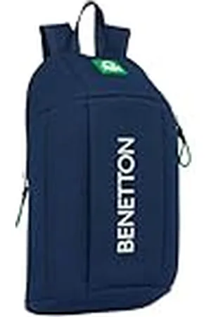 Safta Benetton Green Mini-rugzak voor dagelijks gebruik, ideaal voor kinderen van verschillende leeftijden, comfortabel en veelzijdig, kwaliteit en duurzaamheid, 22 x 10 x 39 cm, , M