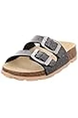 Superfit Mädchen FUSSBETTPANTOFFEL Hausschuhe, SCHWARZ/SILBER 0100