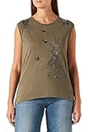 Pinko Martina Jersey shirt, geborduurd, T-shirt, X52_aspartgroen, XS voor dames