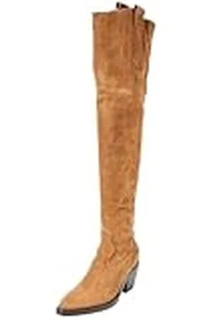 Pinko Strauss TEXANO CUISSARD Suede Western laarzen dames, L15_bruin tabak, 36 EU, , 36 EU