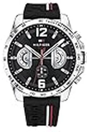 Tommy Hilfiger Unisex multi-wijzerplaat kwarts horloge met siliconen armband 1791473