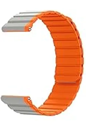 System-S Armband 20 mm van siliconen magnetisch voor Samsung Galaxy Watch 5 4 in oranje, , Eine Grösse, Klassiek