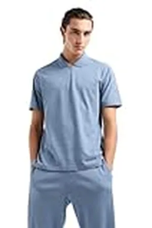 Armani Exchange Heren Ax Stacked Logo Cotton Piquet Zip Up Polo Shirt, , XL
