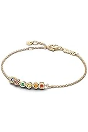 PANDORA Moments The Avengers Infinity Steine Gliederarmband aus Sterling Silber mit vergoldeter Metalllegierung und künstlichen Kristallen, Größe: 16cm, 562960C01-16