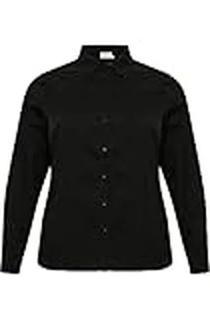 Kaffe Plus-Size T-shirt voor dames, button up regular fit, lange mouwen, , 44