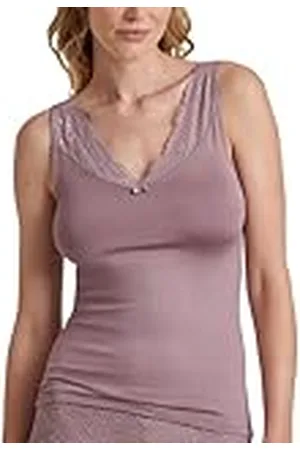 Calida Sensual Secrets Tanktop voor dames, borstgedeelte in V-vorm met semitransparante kant, , 36-38