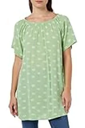 Kaffe Dames tuniek ronde hals bedrukte korte mouwen casual fit mid-thigh lengte, , S