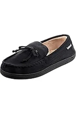 Isotoner Microsuède mocassinpantoffels voor heren - pantoffels voor binnen en buiten, voorzien van traagschuim voor een klantpasvorm en ondersteuning van de voetboog voor de hele dag comfort