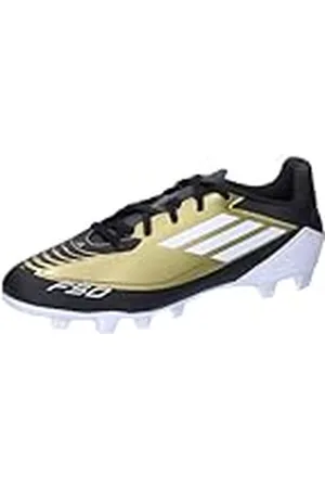 adidas Uniseks-Volwassen F50 CLUB MESSI Football boots Flexible Ground, GOLD/FOOTWEAR WHITE/CARBON BLACK, 42 EU