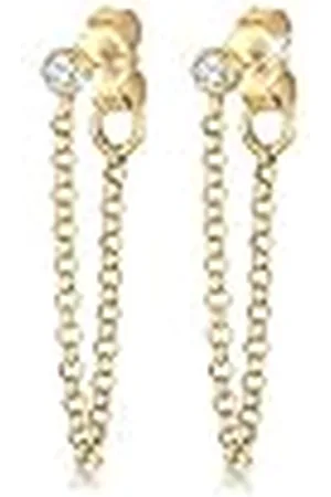 Elli Oorbellen dames oorstekers ketting Trend Geo met kristal in 925 sterling zilver, Facetgeslepen, kristal