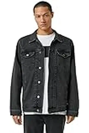 Koton Heren Basic Jean Jacket Buttoned Pocket Gedetailleerde Klassieke Neck, , M