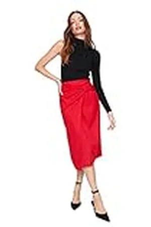Trendyol Dames Midi Asymmetrische Kokerrok Geweven Rok, , 62