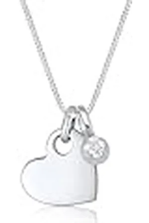 Elli Halsketting dames hart solitair met diamant (0.03 ct.) in 925 sterling