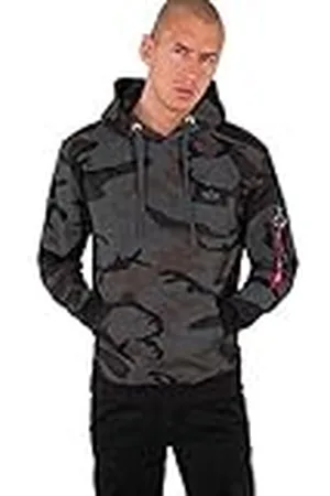 Alpha Industries Hoody met achteropdruk Camo Hooded Sweat voor heren Black