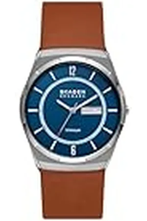 Skagen Analoog quartz herenhorloge met leren band SKW6906