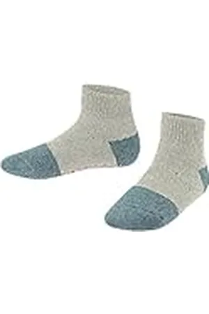 ESPRIT Effect Unisex Kinderen Slofsokken Duurzaam Wol Blauw Grijs Roze dik warm winter antislip huissokken thermo kort zonder patroon 1 Paar