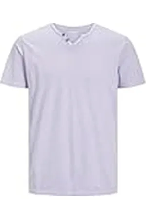 JACK & JONES Mannen Essentieel T-shirt Met V-Hals Korte Mouwen Jersey Katoenen Shirt Met Knoopjes JJESPLIT, Colour:Pink, Size:XS