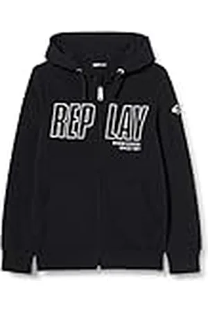 Replay Uniseks sweatshirt met capuchon voor kinderen, , 12 jaar