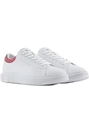 Armani Exchange Heren Actionleer, sidelogo, laceup sneaker, OP.WHITE+CARDINAL, 41,5 EU, , 41.5 EU