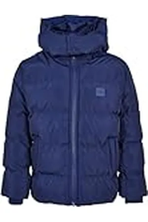 Urban classics Jongensjas Boys Hooded Puffer Jacket, winterjas voor jongens, donsjack verkrijgbaar in vele kleuren, maten 110/116-158/164, Spaceblue, 122/128 cm